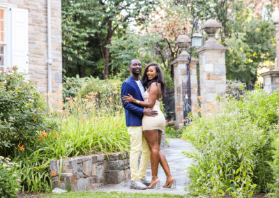A newly engaged couple in our gardens, one of our spaces for filming and photography